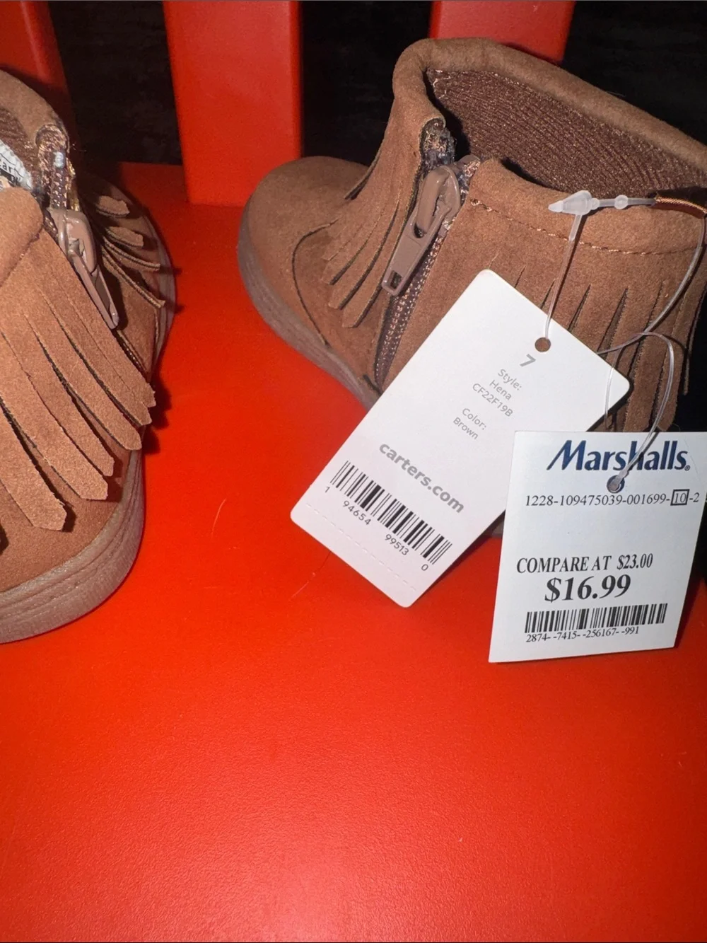 Carter's Toddler Fringe Ankle Boots - Brown